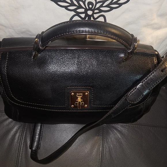 MCM 2 Way Leather Satchel - Picture 3 of 8